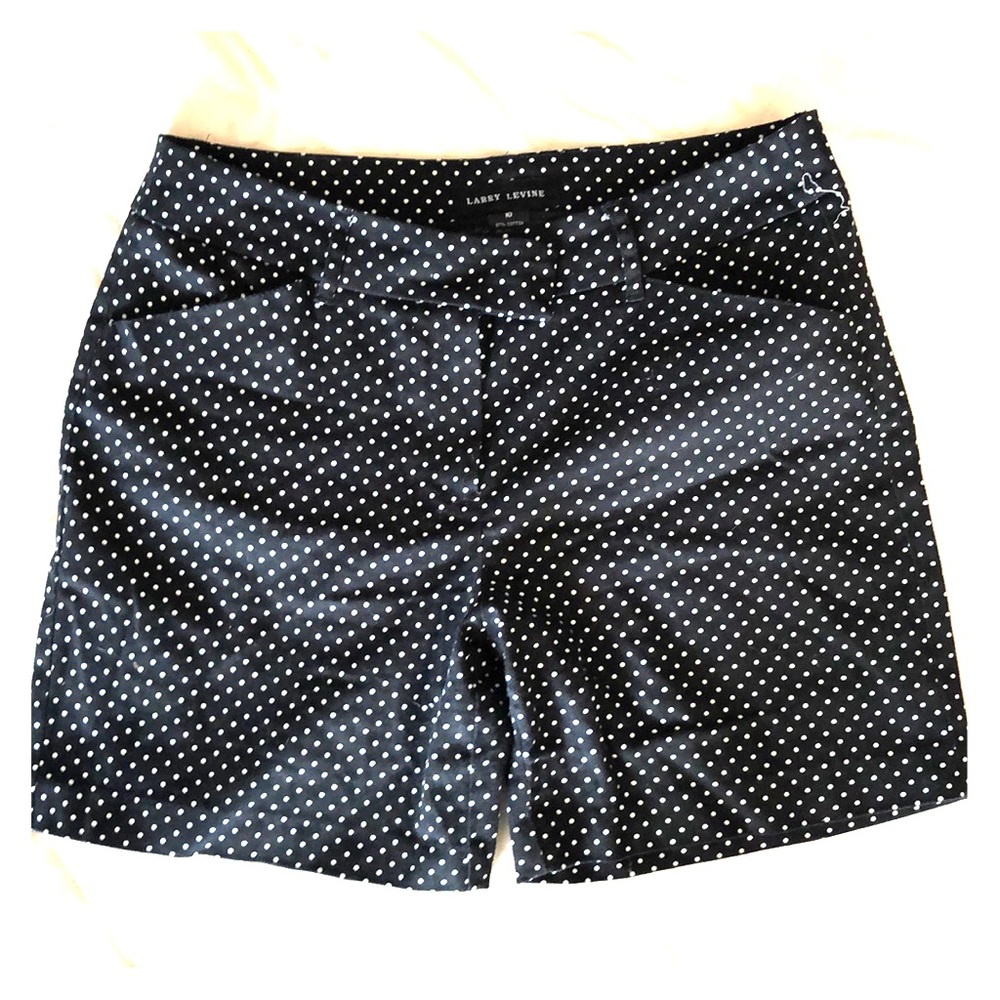 Larry Levine Black Polka Dot Shorts, Sz 10. NWOT